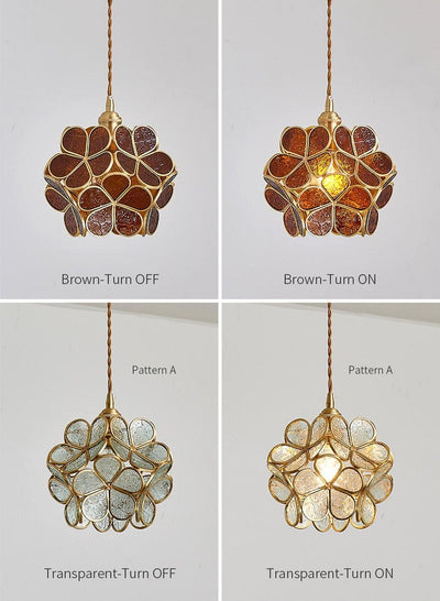 Velelise Pendant Lamp Glass Petal Shaped Kitchen