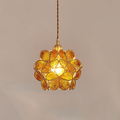 Velelise Pendant Lamp Glass Petal Shaped Kitchen