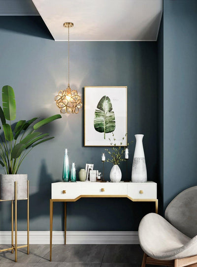 Velelise Pendant Lamp Glass Petal Shaped Kitchen