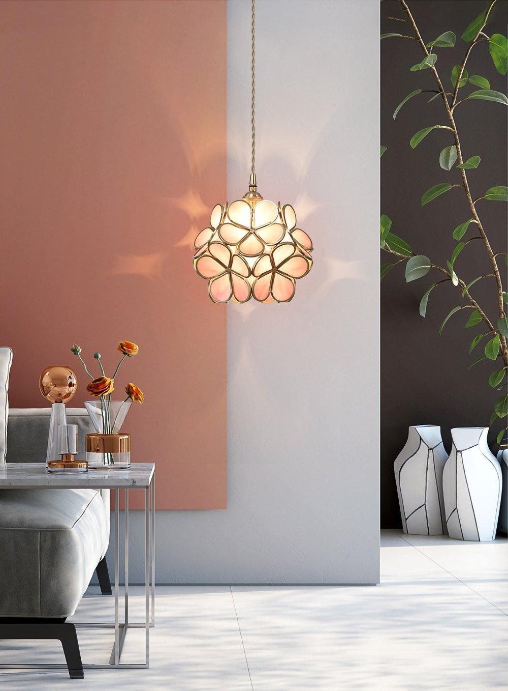 Velelise Pendant Lamp Glass Petal Shaped Kitchen