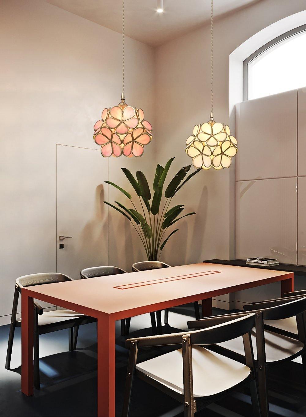 Velelise Pendant Lamp Glass Petal Shaped Kitchen