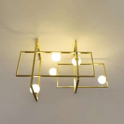 Veliiel Chandelier Mondrian Glass Brass Geometric Modern