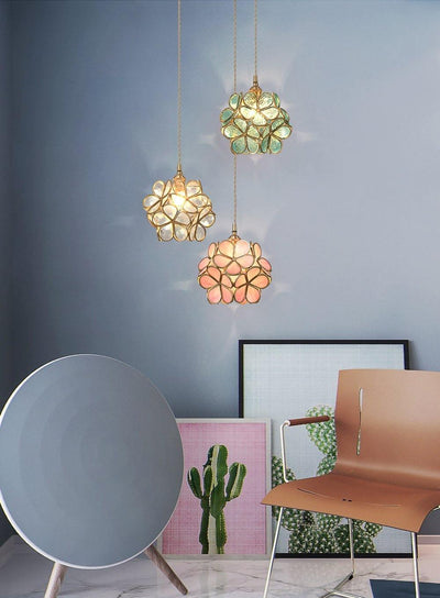 Velelise Pendant Lamp Glass Petal Shaped Kitchen