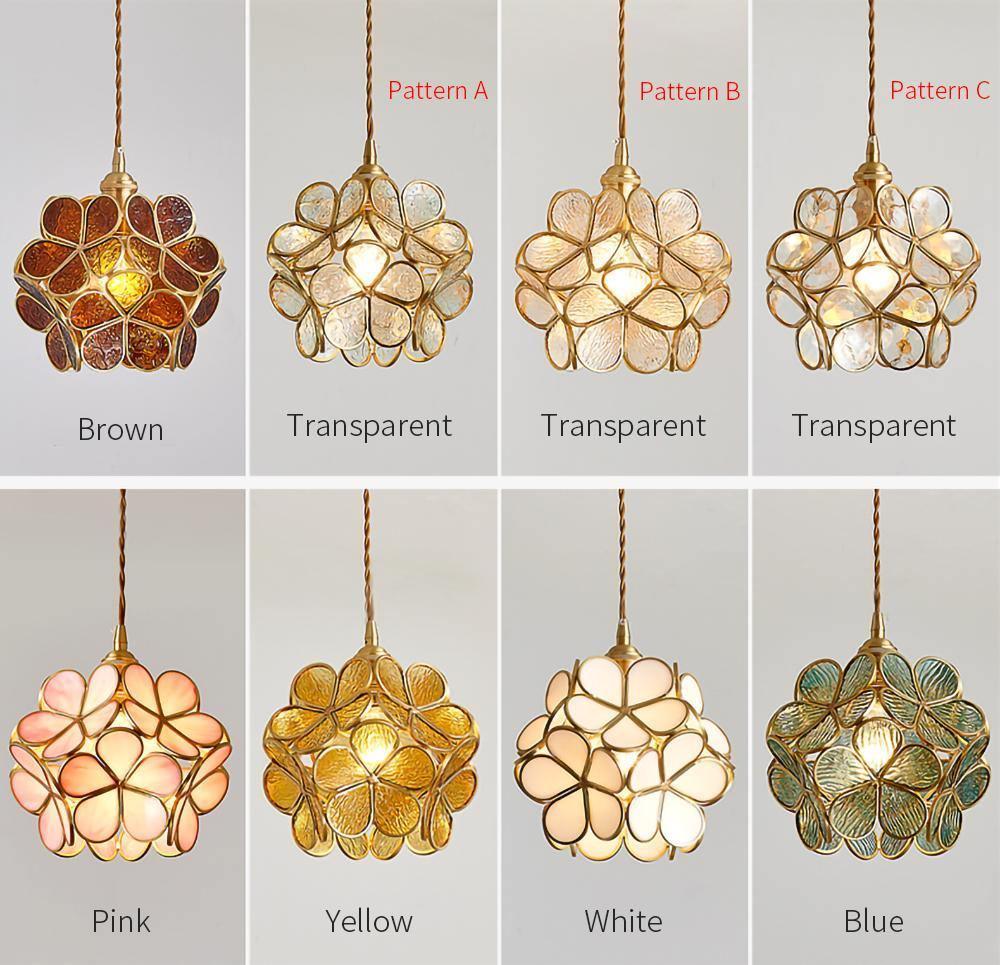 Velelise Pendant Lamp Glass Petal Shaped Kitchen