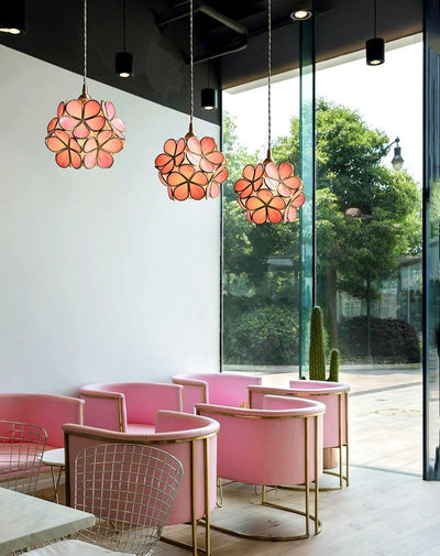 Velelise Pendant Lamp Glass Petal Shaped Kitchen