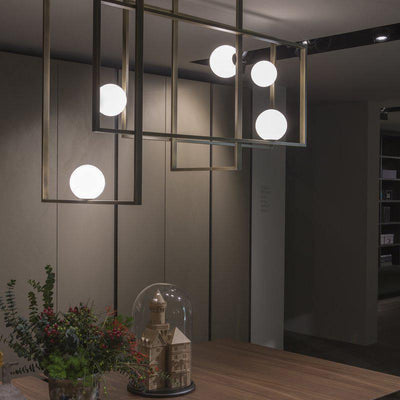 Veliiel Chandelier Mondrian Glass Brass Geometric Modern