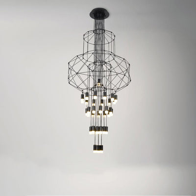 Tevenq Chandelier Lines Black Wireframe LED