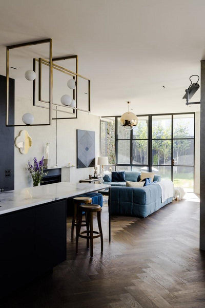 Veliiel Chandelier Mondrian Glass Brass Geometric Modern