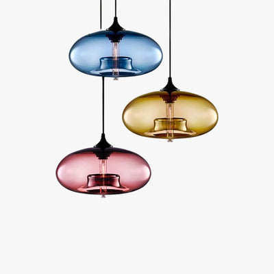Valentina Modern Bread Shaped Glass Pendant Light 6 Color Living Room - Neutral Decor