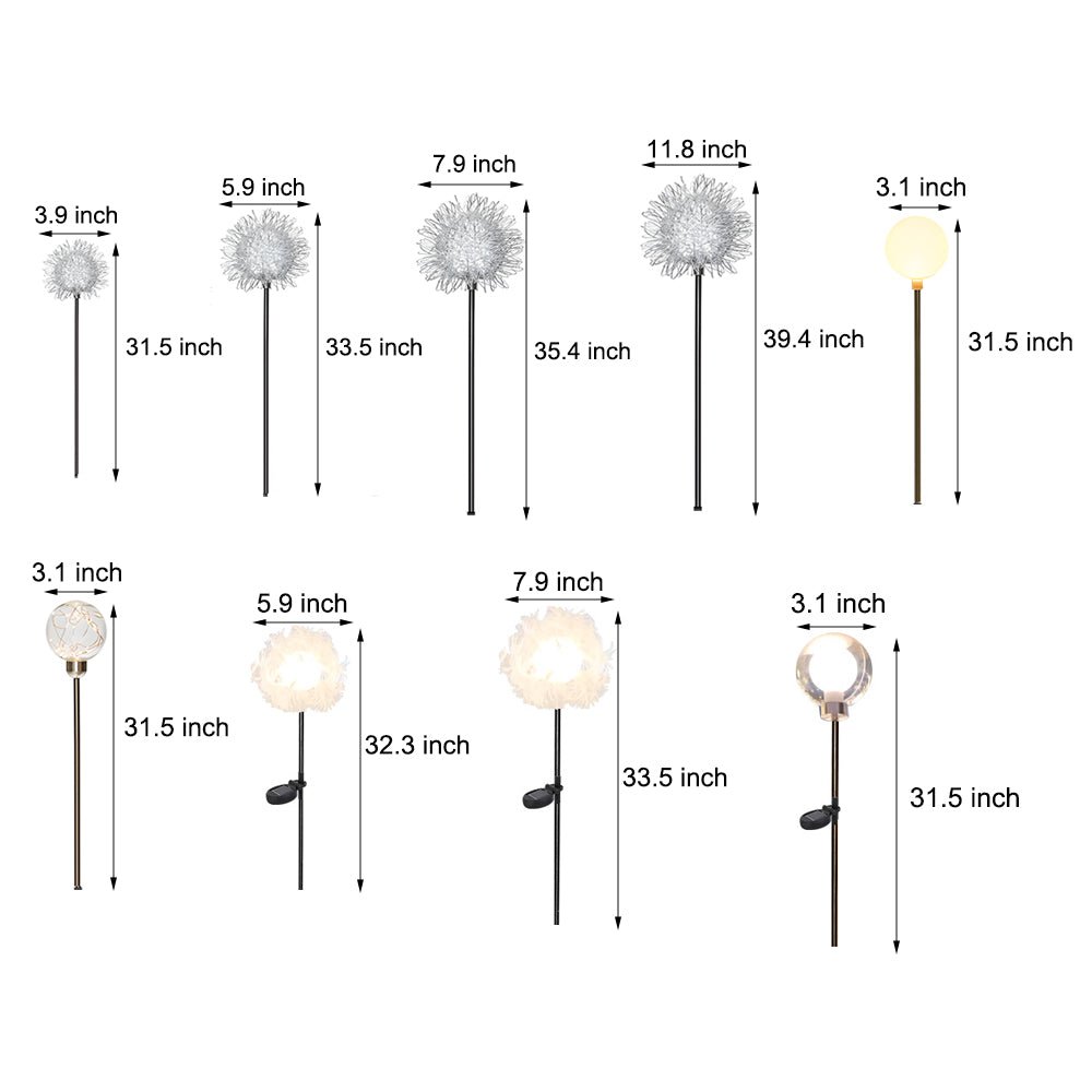Wid Solar Dandelion LED Aluminum Outdoor Pathway Light