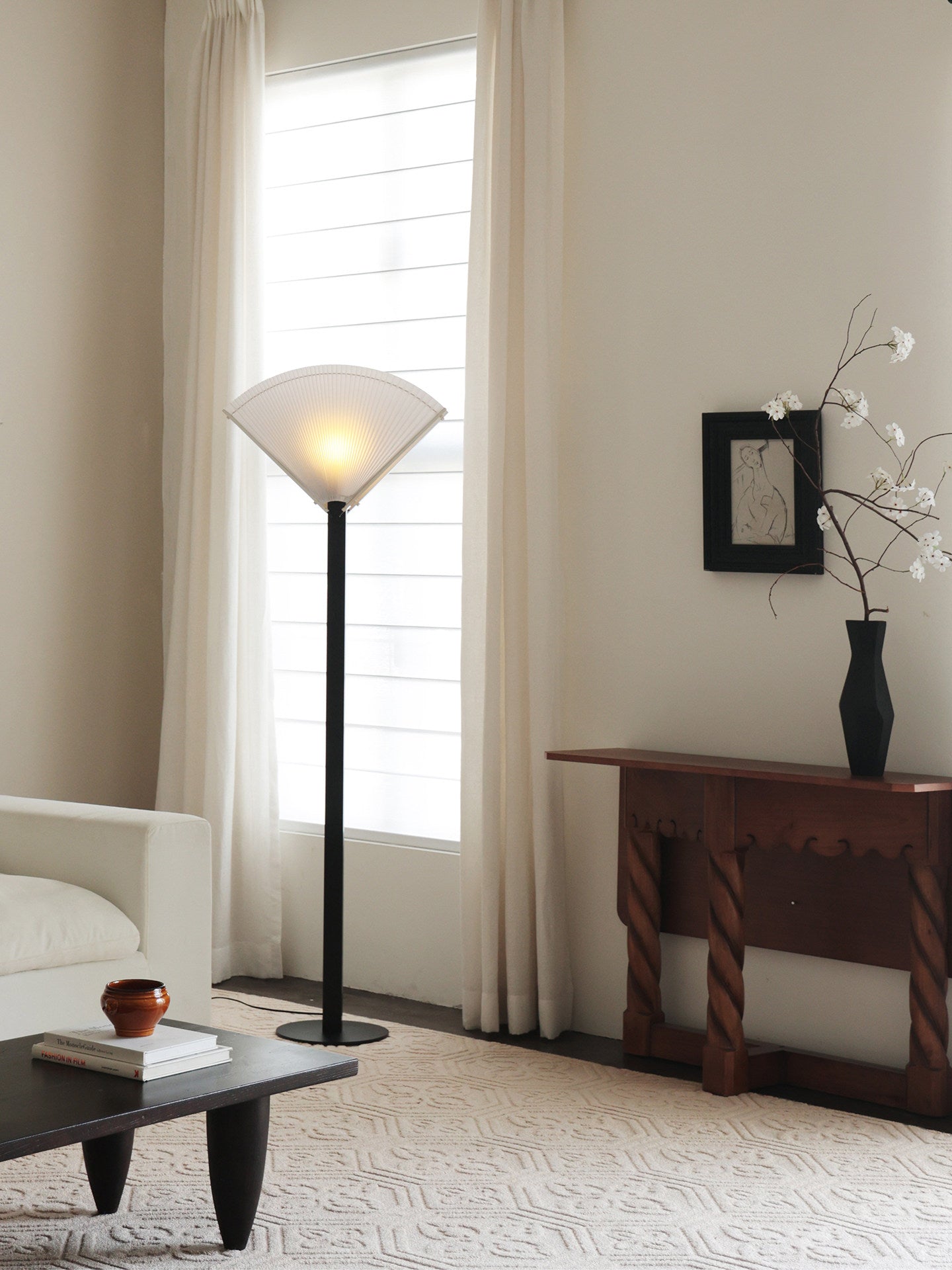 Pleated Fan Floor Lamp