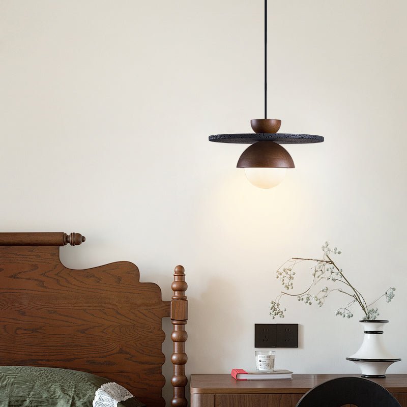 Valinina Orbit Black Travertine Pendant Lamp