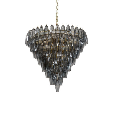 Eirenora Chandelier Pink Faceted Glass Layered Vintage