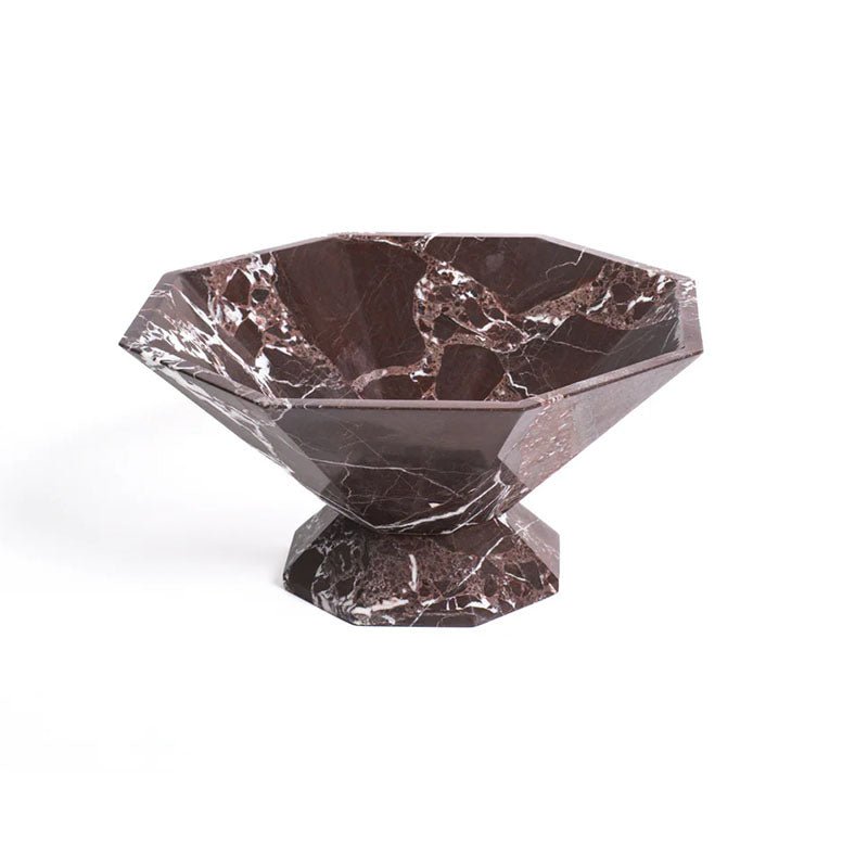 Selinel Facet Marble Pedestal Bowl