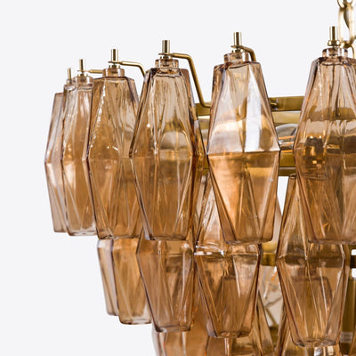 Eirenora Chandelier Pink Faceted Glass Layered Vintage