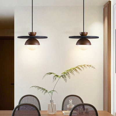 Valinina Orbit Black Travertine Pendant Lamp