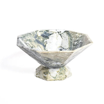 Selinel Facet Marble Pedestal Bowl