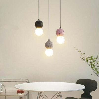 Valentina Single Globe Colorful Pendant Light, Dolomite, LED - Neutral Decor