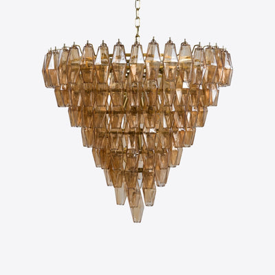 Eirenora Chandelier Pink Faceted Glass Layered Vintage