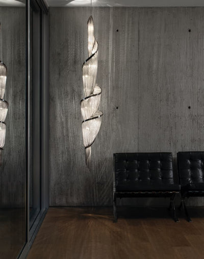 Renoian Spiral Chain Chandelier