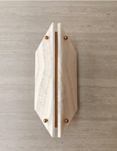Zynx Modern White Alabaste Crest Wall Lamp