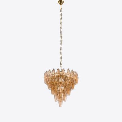 Eirenora Chandelier Pink Faceted Glass Layered Vintage