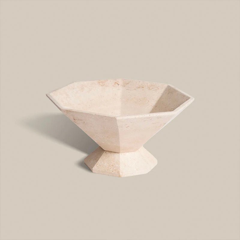 Selinel Facet Marble Pedestal Bowl