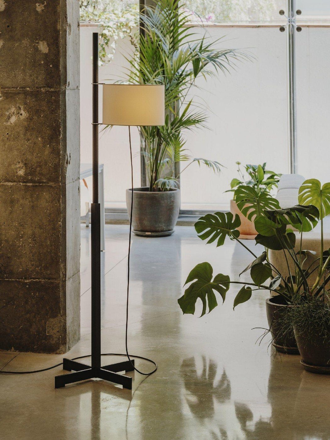 Jex Wood Fabric Floor Lamp