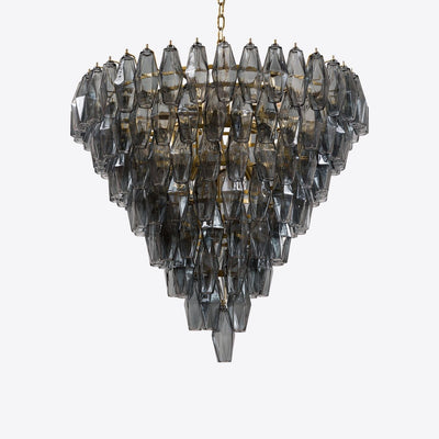 Eirenora Chandelier Pink Faceted Glass Layered Vintage