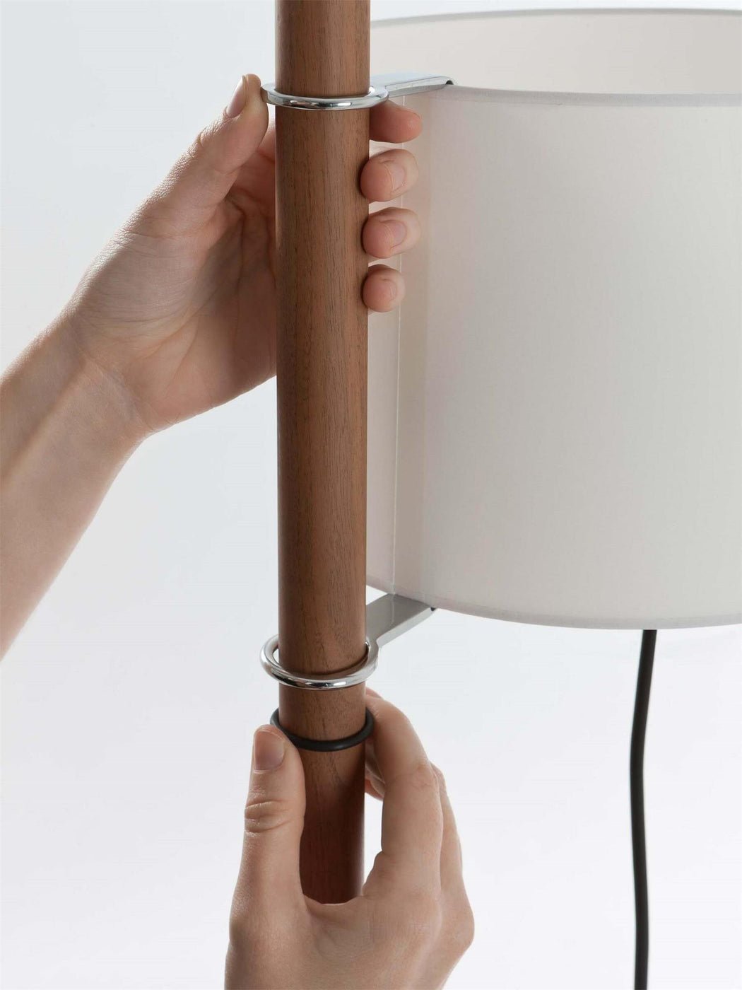 Jex Wood Fabric Floor Lamp