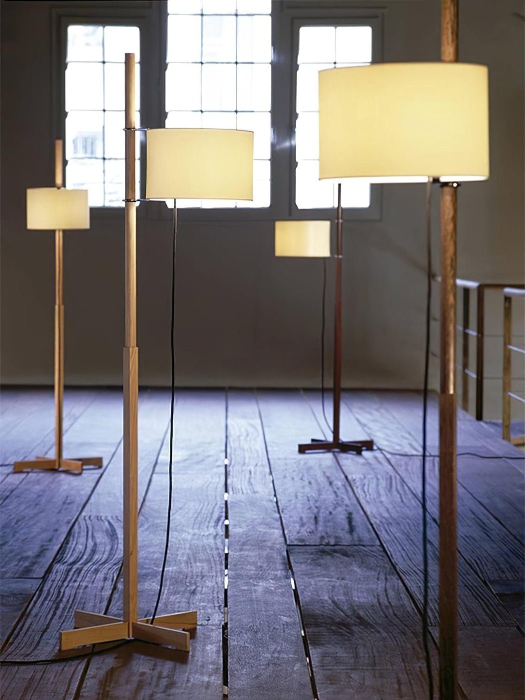 Jex Wood Fabric Floor Lamp