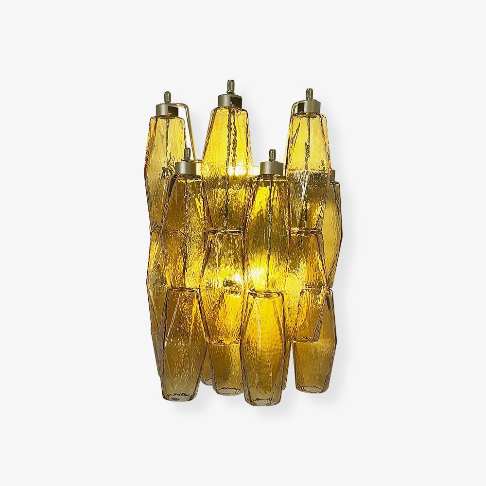 Liorenette Wall Lamp Amber Rhombus Glass Geometric Murano Warmth
