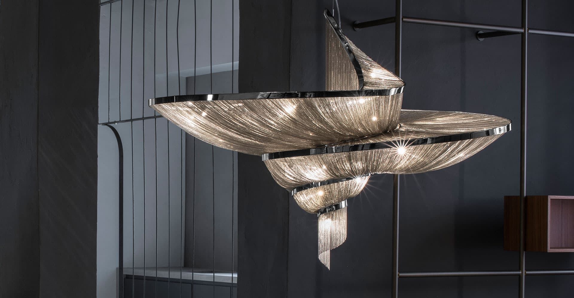 Caloora Spiral Elegance Chain Chandelier