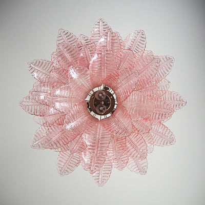 Celiaria Chandelier Pink Leaf Glass Layered Graceful Luxury