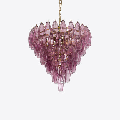 Eirenora Chandelier Pink Faceted Glass Layered Vintage