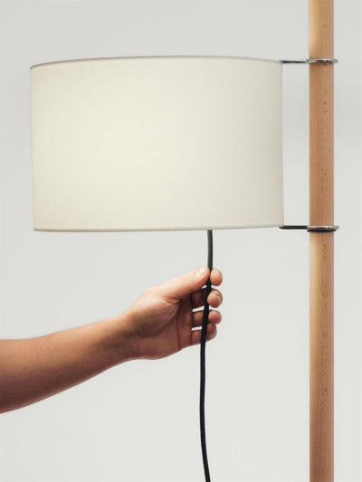 Jex Wood Fabric Floor Lamp