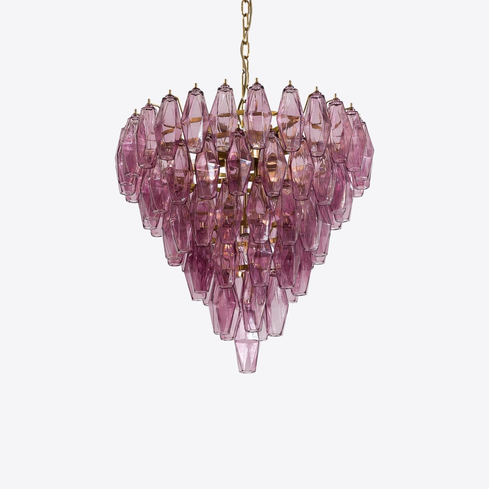 Eirenora Chandelier Pink Faceted Glass Layered Vintage
