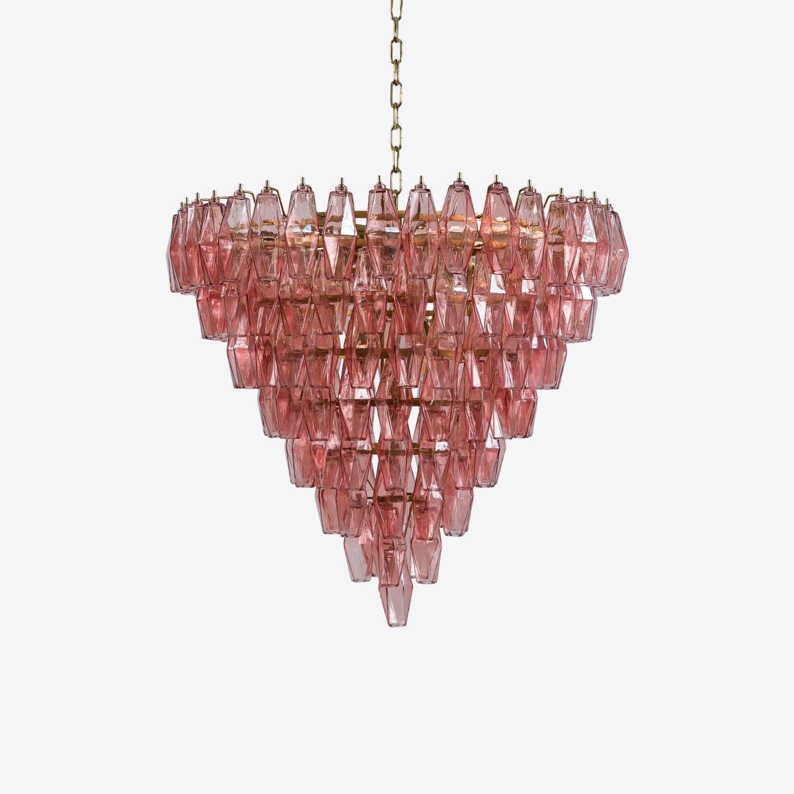 Eirenora Chandelier Pink Faceted Glass Layered Vintage