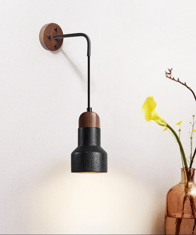 Alcarion Vintage Black Travertine Rope Wall Lamp
