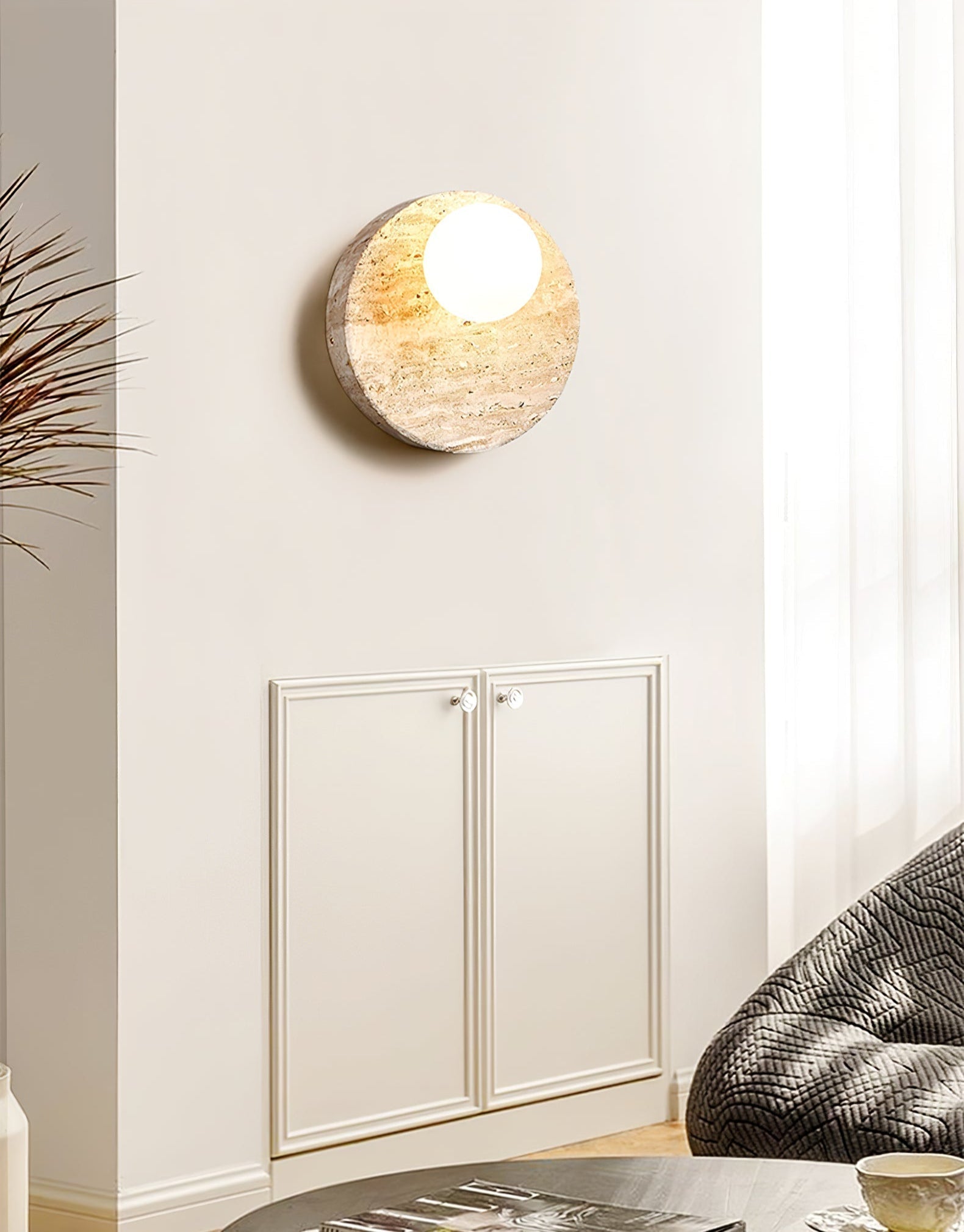 Kivros Travertine Sconce