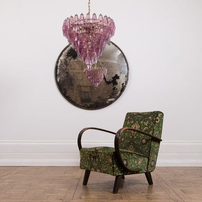 Eirenora Chandelier Pink Faceted Glass Layered Vintage
