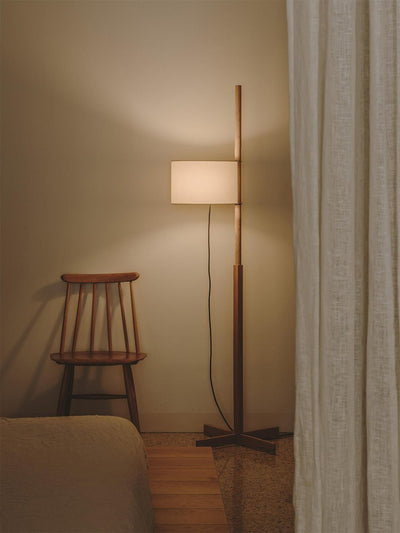 Jex Wood Fabric Floor Lamp