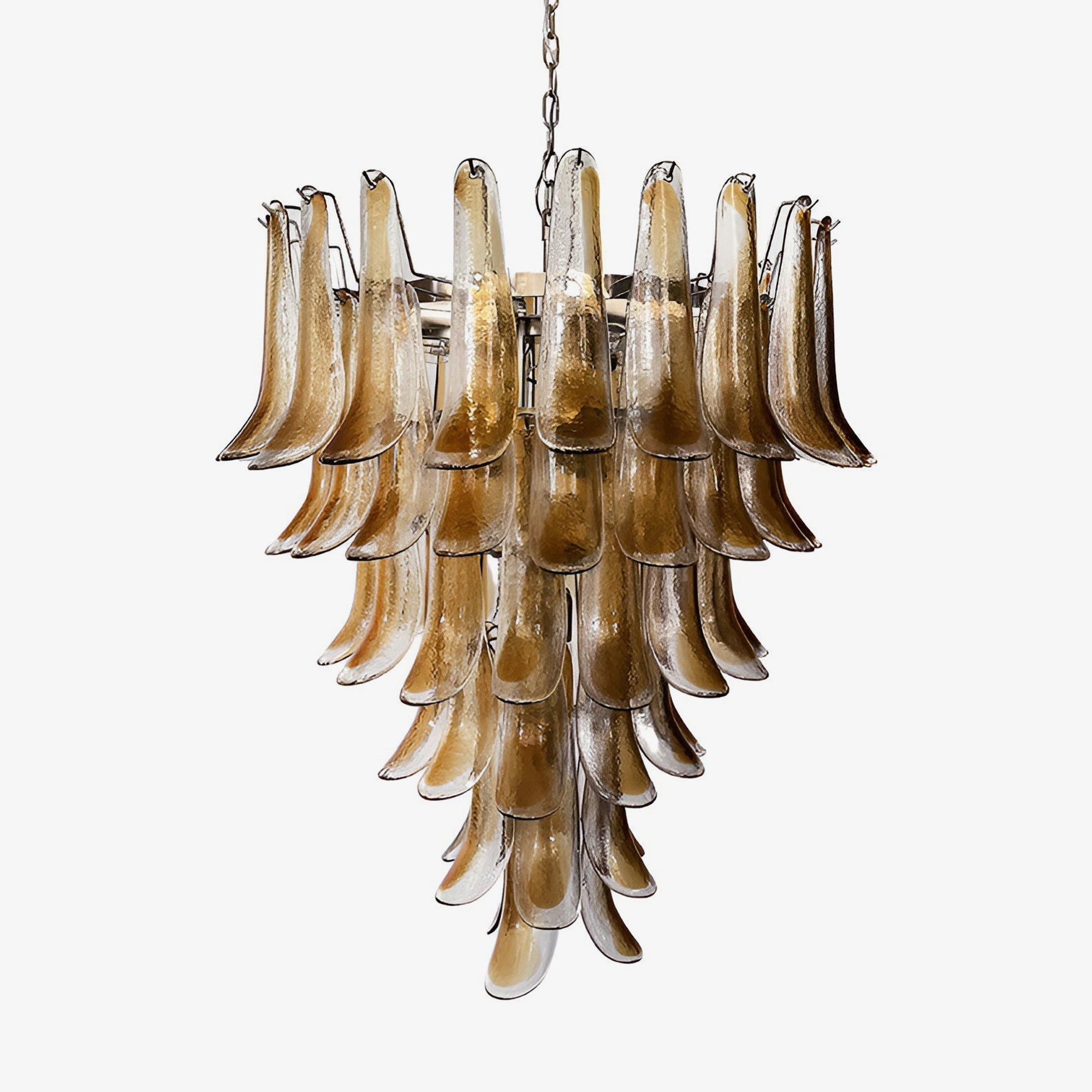Liorenaine Chandelier Amber Glass Petals Layered Luxury
