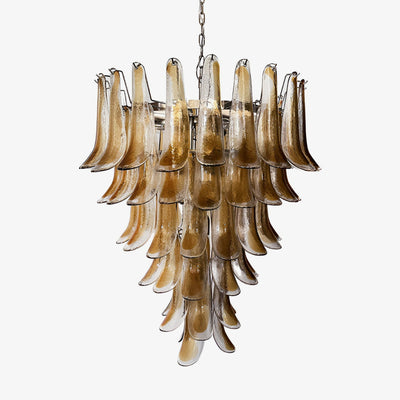 Liorenaine Chandelier Amber Glass Petals Layered Luxury