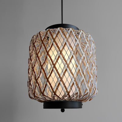 Orvee Rustic Modern Rattan Outdoor Pendants Lights