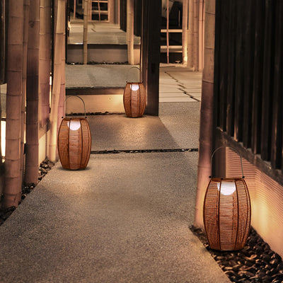 Thora LED Portable Modern Rattan Outdoor Floor Lamp