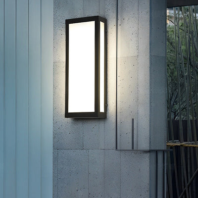 Wealy Rectangular LED Modern Iron Outdoor Exterior Light Wall Lamp