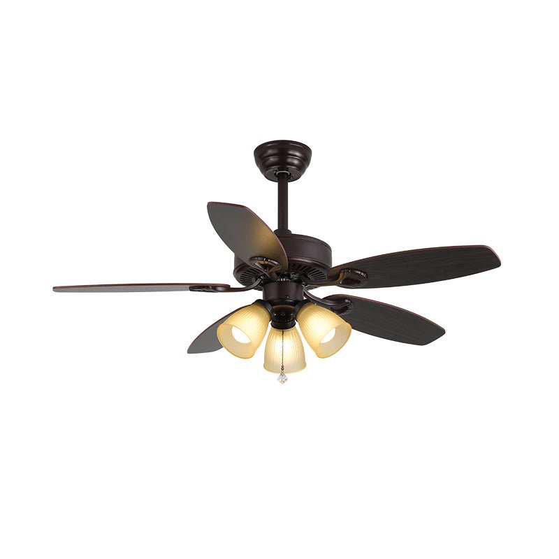 Elvael Classic Wood Glass Ceiling Fan Light