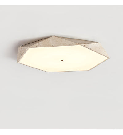 Hexagonal Travertine Ceiling Light