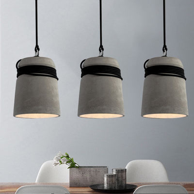 Arisha Industrial Pendant Light, Cement & - Neutral Decor